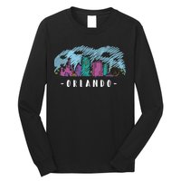 Orlando USA Skyline Sketch Long Sleeve Shirt