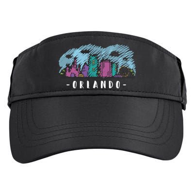 Orlando USA Skyline Sketch Adult Drive Performance Visor