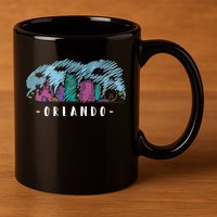 Orlando USA Skyline Sketch 11oz C Handle Ceramic Mug