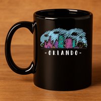 Orlando USA Skyline Sketch 11oz C Handle Ceramic Mug