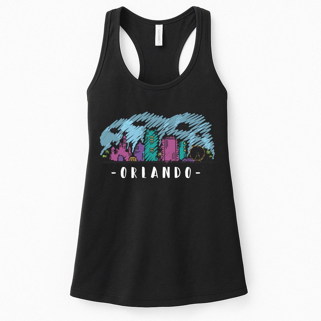 Orlando USA Skyline Sketch Womens Tank Top