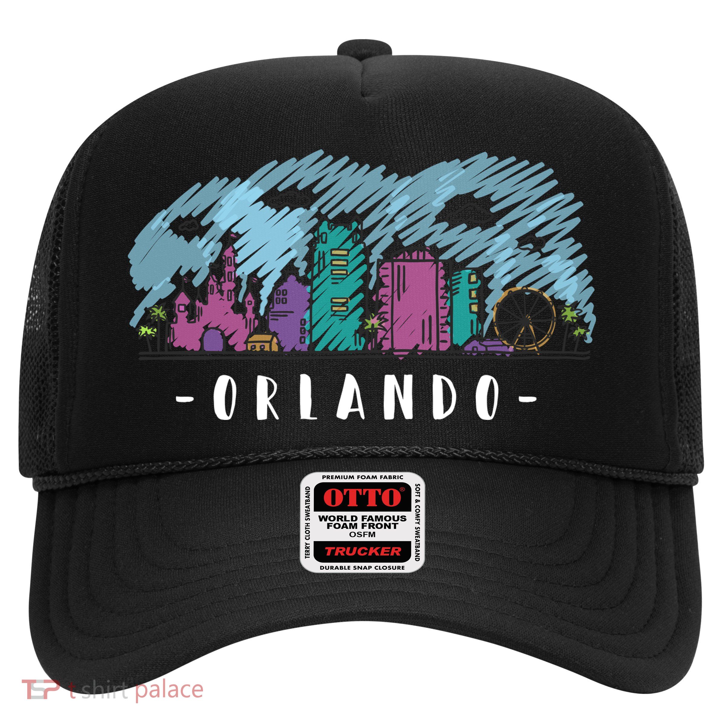 Orlando USA Skyline Sketch Trucker Hat