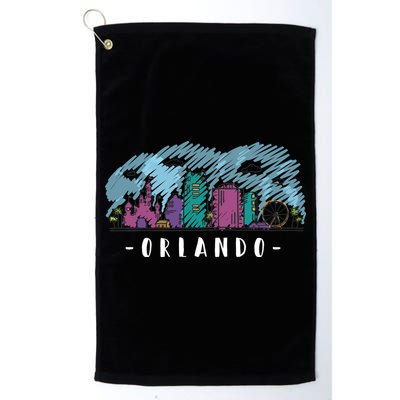 Orlando USA Skyline Sketch Golf Towel