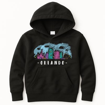 Orlando USA Skyline Sketch Kids Hoodie