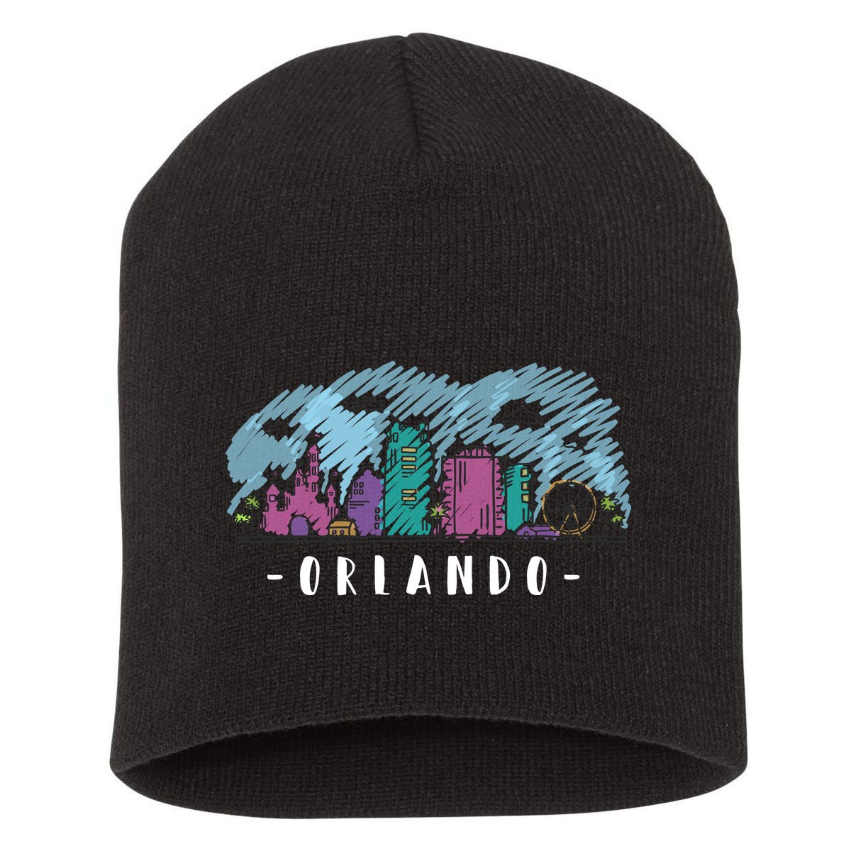 Orlando USA Skyline Sketch Short Acrylic Beanie