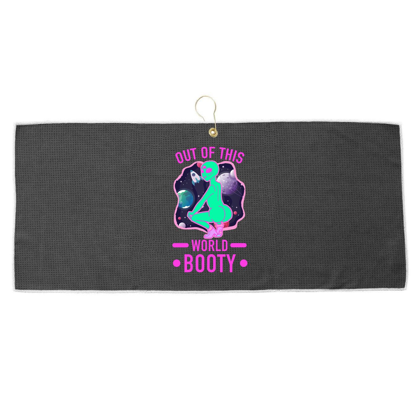 Out Of This World Booty Large Microfiber Waffle Golf Towel