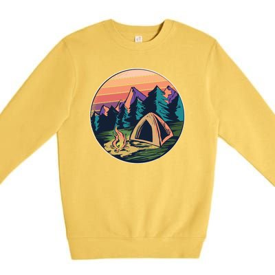 Outdoor Camping Sunset Premium Crewneck Sweatshirt