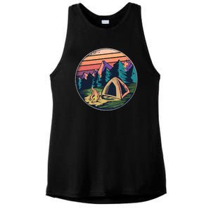 Outdoor Camping Sunset Ladies PosiCharge Tri-Blend Wicking Tank