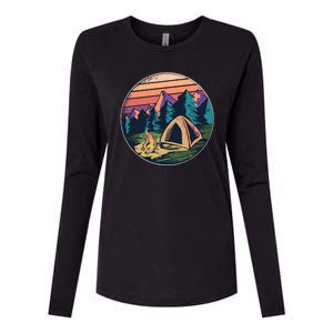 Outdoor Camping Sunset Womens Cotton Relaxed Long Sleeve T-Shirt