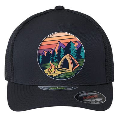 Outdoor Camping Sunset Flexfit Unipanel Trucker Cap