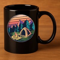 Outdoor Camping Sunset 11oz C Handle Ceramic Mug