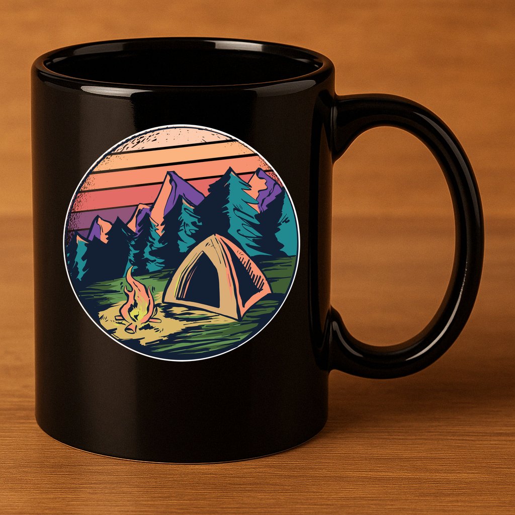 Outdoor Camping Sunset 11oz C Handle Ceramic Mug