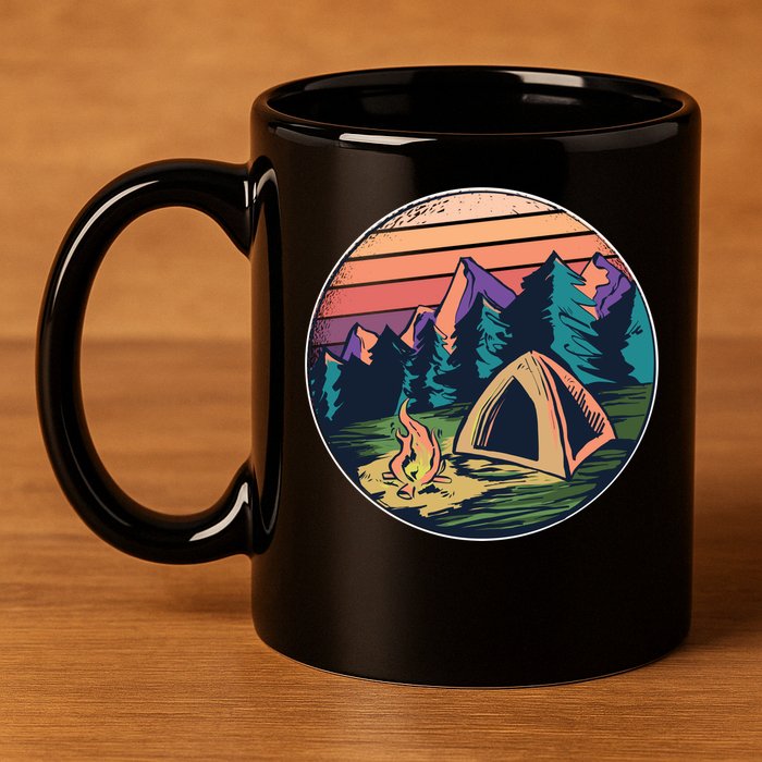 Outdoor Camping Sunset 11oz C Handle Ceramic Mug