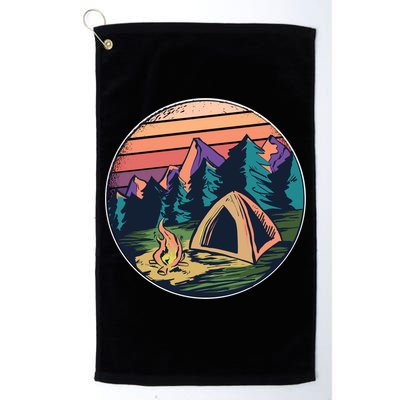 Outdoor Camping Sunset Golf Towel