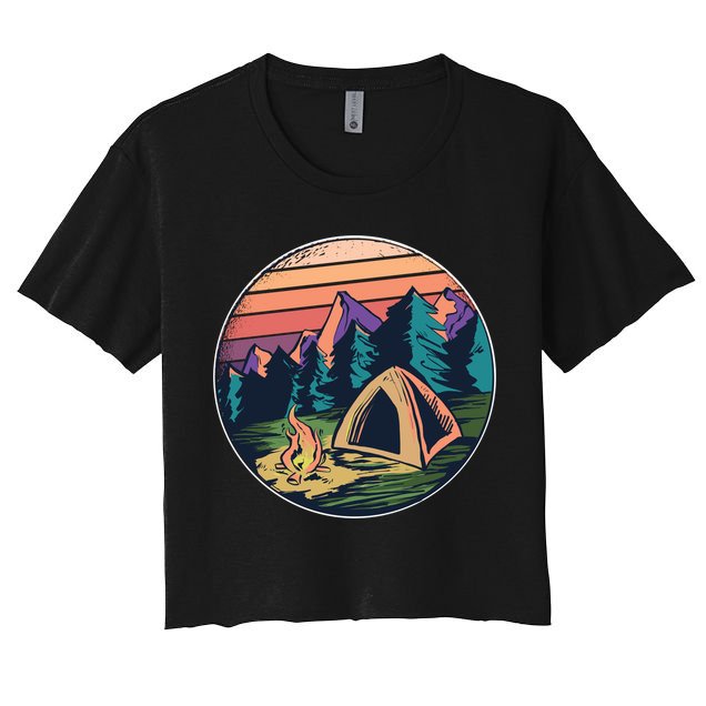 Outdoor Camping Sunset Crop Top