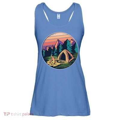 Outdoor Camping Sunset Ladies Essential Flowy Tank