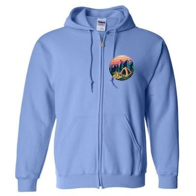 Outdoor Camping Sunset Full Zip Hoodie
