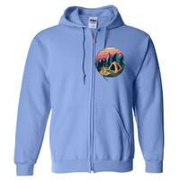 Outdoor Camping Sunset Full Zip Hoodie