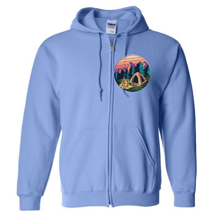 Outdoor Camping Sunset Full Zip Hoodie