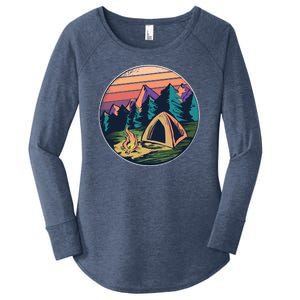 Outdoor Camping Sunset Women's Perfect Tri Tunic Long Sleeve Shirt