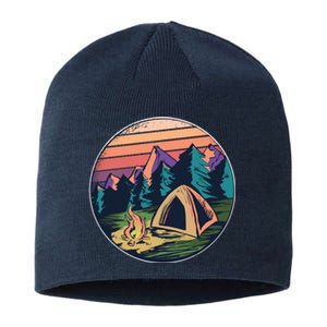 Outdoor Camping Sunset Sustainable Beanie