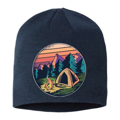 Outdoor Camping Sunset Sustainable Beanie