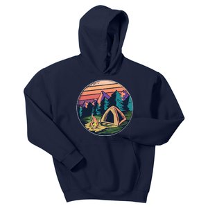 Outdoor Camping Sunset Kids Hoodie