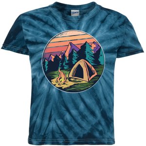 Outdoor Camping Sunset Kids Tie-Dye T-Shirt