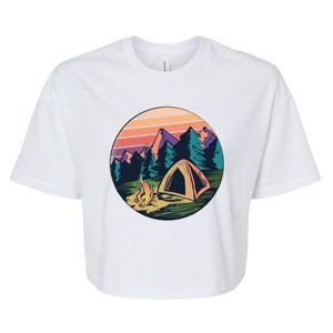 Outdoor Camping Sunset Bella+Canvas Jersey Crop Tee