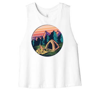 Outdoor Camping Sunset Women's Racerback Cropped Tank