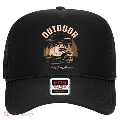 Outdoor Enjoy Every Moment High Crown Mesh Back Trucker Hat
