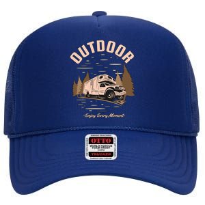 Outdoor Enjoy Every Moment High Crown Mesh Back Trucker Hat