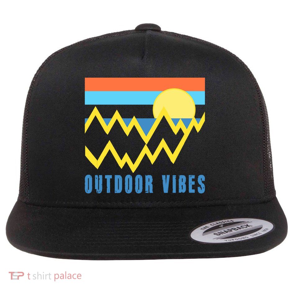 Outdoor Vibes Flat Bill Trucker Hat
