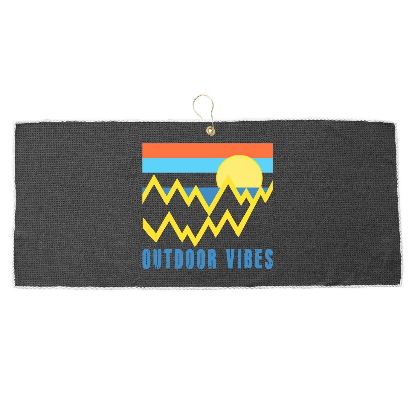 Outdoor Vibes Large Microfiber Waffle Golf Towel