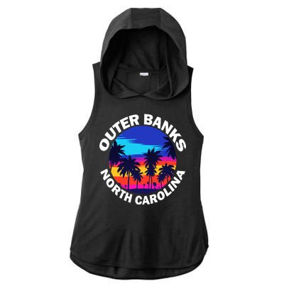 Outer Banks North Carolina Ladies PosiCharge Tri-Blend Wicking Draft Hoodie Tank