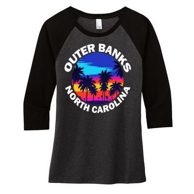 Outer Banks North Carolina Women's Tri-Blend 3/4-Sleeve Raglan Shirt