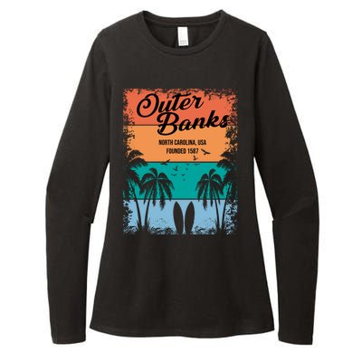 Outer Banks North Carolina USA Founded 1587 Womens CVC Long Sleeve Shirt