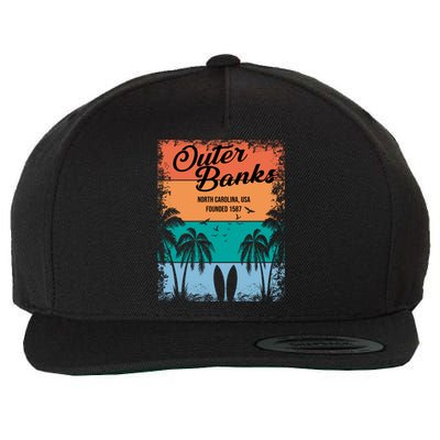 Outer Banks North Carolina USA Founded 1587 Wool Snapback Cap