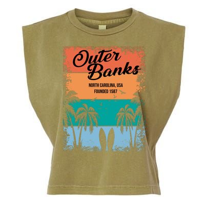 Outer Banks North Carolina USA Founded 1587 Garment-Dyed Women's Muscle Tee