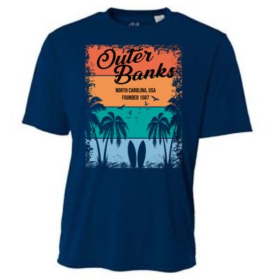 Outer Banks North Carolina USA Founded 1587 Cooling Performance Crew T-Shirt