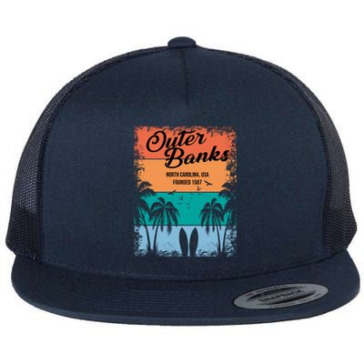 Outer Banks North Carolina USA Founded 1587 Flat Bill Trucker Hat