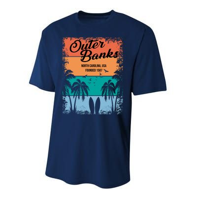 Outer Banks North Carolina USA Founded 1587 Performance Sprint T-Shirt