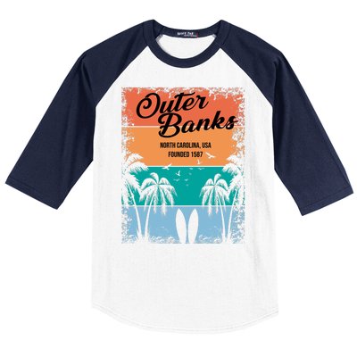 Outer Banks North Carolina USA Founded 1587 Baseball Sleeve Shirt