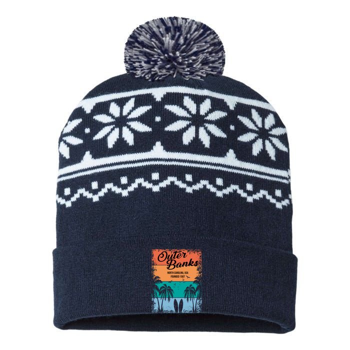 Outer Banks North Carolina USA Founded 1587 USA-Made Snowflake Beanie