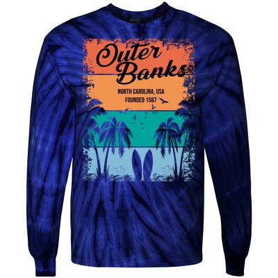 Outer Banks North Carolina USA Founded 1587 Tie-Dye Long Sleeve Shirt