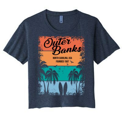 Outer Banks North Carolina USA Founded 1587 Women's Crop Top Tee