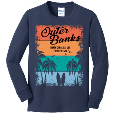 Outer Banks North Carolina USA Founded 1587 Kids Long Sleeve Shirt