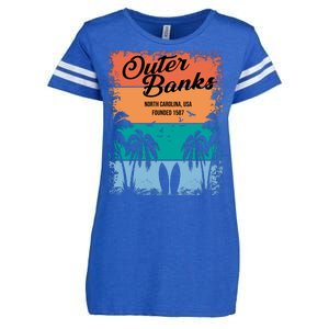 Outer Banks North Carolina USA Founded 1587 Enza Ladies Jersey Football T-Shirt