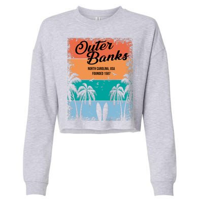 Outer Banks North Carolina USA Founded 1587 Cropped Pullover Crew