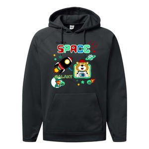 Outer Space Children's Illustration Performance Fleece Hoodie